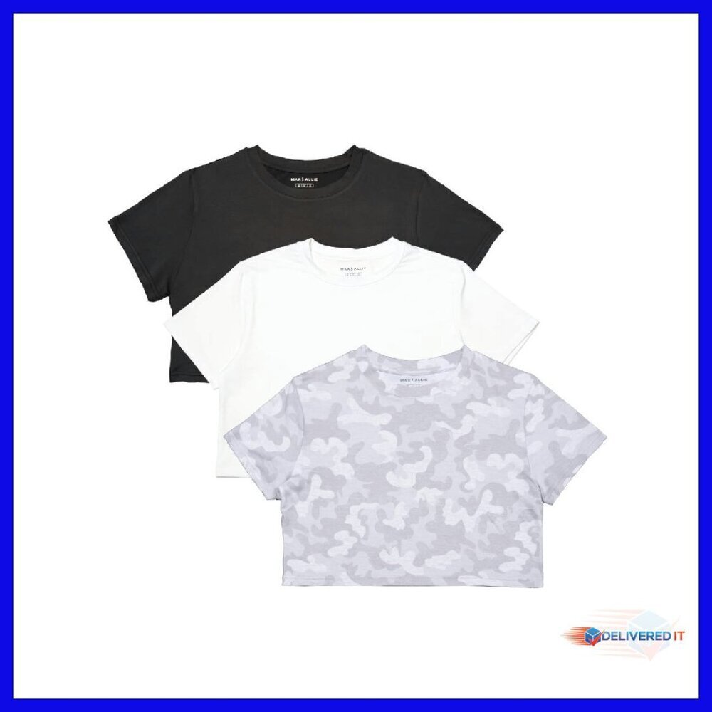 Ultra Soft Cropped T-Shirt, Loose Fit, Lightweight, 95% Polyester 5% Spandex